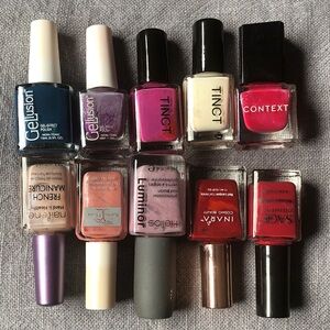 Gel Effect Nail Polish Set - Blue, Purple, Pink